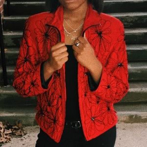 ANAGE 
Red Beaded Jacket